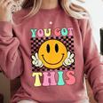 You Got This Retro Smile Motivational Testing Day Teacher Comfort Colors Sweatshirt Crimson You Got This Retro Smile Motivational Testing Day Teacher Comfort Colors Sweatshirt Crimson