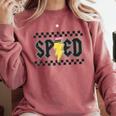 Retro SPED Teacher Pencil Lightning Bolt Back To School Comfort Colors Sweatshirt Crimson Retro SPED Teacher Pencil Lightning Bolt Back To School Comfort Colors Sweatshirt Crimson