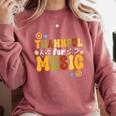 Retro Thankful For Music Floral Music Teacher Thanksgiving Men Women Comfort Colors Sweatshirt Crimson