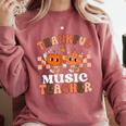 Retro Thankful Music Teacher Pumpkin Fall Thanksgiving Comfort Colors Sweatshirt Crimson Retro Thankful Music Teacher Pumpkin Fall Thanksgiving Comfort Colors Sweatshirt Crimson