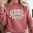 Retro Wildflower School Psych Teacher School Psychologist Comfort Colors Sweatshirt Crimson