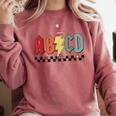 Rock Abcd Back To School Abcd Preschool Teacher Appreciation Comfort Colors Sweatshirt Crimson Rock Abcd Back To School Abcd Preschool Teacher Appreciation Comfort Colors Sweatshirt Crimson