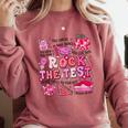 Rock The Test Testing Day Don't Stress Do Your Best Teacher For Men Women Girls Kids Comfort Colors Sweatshirt Crimson