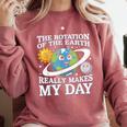 Rotation Of Earth Science Teacher Earth Day Men Women Comfort Colors Sweatshirt Crimson