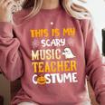 This Is My Scary Music Teacher Halloween Costumes Pajama Comfort Colors Sweatshirt Crimson
