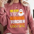 This Is My Scary Reading Teacher Costume Halloween School Comfort Colors Sweatshirt Crimson This Is My Scary Reading Teacher Costume Halloween School Comfort Colors Sweatshirt Crimson