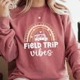 School Bus Trip Vibes Students Teachers Students Field Trip Comfort Colors Sweatshirt Crimson