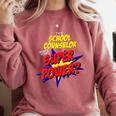 School Counselor Teacher Superhero Superpower Comic Book Comfort Colors Sweatshirt Crimson School Counselor Teacher Superhero Superpower Comic Book Comfort Colors Sweatshirt Crimson