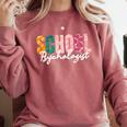 School Psychologist Rainbow Psychology Teacher Comfort Colors Sweatshirt Crimson School Psychologist Rainbow Psychology Teacher Comfort Colors Sweatshirt Crimson