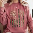 Science Teacher Camo American Flag Back To School Comfort Colors Sweatshirt Crimson Science Teacher Camo American Flag Back To School Comfort Colors Sweatshirt Crimson