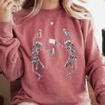 Science Teacher Dancing Skeleton Halloween Chemist Scientist Comfort Colors Sweatshirt Crimson