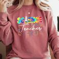 Science Teacher Tie Dye First Day Of School Back To School Men Women Girls Kids Comfort Colors Sweatshirt Crimson