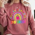 Second Grade Rainbow Girls Boys Teacher Team 2nd Grade Squad Comfort Colors Sweatshirt Crimson