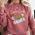 Second Grade Teacher Leopard Pencil 2nd Grade Women Teacher Comfort Colors Sweatshirt Crimson