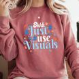 Shhh Just Use Visuals SPED Special Education Teacher Men Women Comfort Colors Sweatshirt Crimson Shhh Just Use Visuals SPED Special Education Teacher Men Women Comfort Colors Sweatshirt Crimson