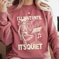 Skeleton Music Teacher I'Ll Wait Until It's Quiet Comfort Colors Sweatshirt Crimson Skeleton Music Teacher I'Ll Wait Until It's Quiet Comfort Colors Sweatshirt Crimson