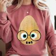 The Smart Seed Good Egg Teacher Halloween Costume Food Group Comfort Colors Sweatshirt Crimson