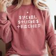 Social Studies Teacher Men Women T-Shirt Comfort Colors Sweatshirt Crimson