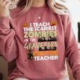 Social Studies Teacher Teach Scariest Zombies On Graveyard For Men Women Comfort Colors Sweatshirt Crimson Social Studies Teacher Teach Scariest Zombies On Graveyard For Men Women Comfort Colors Sweatshirt Crimson