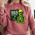 Solve The Problem Skeleton Teacher Halloween Math Six Seven Comfort Colors Sweatshirt Crimson Solve The Problem Skeleton Teacher Halloween Math Six Seven Comfort Colors Sweatshirt Crimson