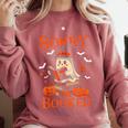 Sorry I'm Booked Ghost Reading Book Lover Teacher Halloween Comfort Colors Sweatshirt Crimson