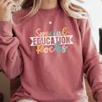 Special Education Rocks Sped Teacher Students Back To School Comfort Colors Sweatshirt Crimson Special Education Rocks Sped Teacher Students Back To School Comfort Colors Sweatshirt Crimson