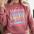 Sped Caffeinate Advocate Laminate Educate Teacher Comfort Colors Sweatshirt Crimson Sped Caffeinate Advocate Laminate Educate Teacher Comfort Colors Sweatshirt Crimson