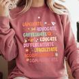 SPED Caffeinate Advocate Laminate Educate Teacher Facilitate For Men Women Comfort Colors Sweatshirt Crimson