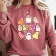 SPED Teacher Halloween Spooky Special Education Team Men Women Kids Comfort Colors Sweatshirt Crimson