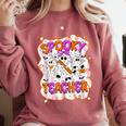 Spooky Teacher Ghost Pencil Teacher Halloween Teacher Comfort Colors Sweatshirt Crimson