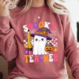 Spooky Teacher Ghost Pencil Teach Halloween Teacher Comfort Colors Sweatshirt Crimson Spooky Teacher Ghost Pencil Teach Halloween Teacher Comfort Colors Sweatshirt Crimson