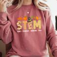 STEM Teacher Thanksgiving Grateful Educator Science Class Comfort Colors Sweatshirt Crimson