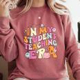 In My Student Teaching Era Back To School Teacher Team Comfort Colors Sweatshirt Crimson
