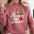 My Students Stole My Heart School Teacher Christmas Men Women Kids Comfort Colors Sweatshirt Crimson