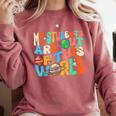 My Students Are Out Of This World Space Groovy Teacher Comfort Colors Sweatshirt Crimson