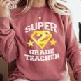 Super 2nd Grade Teacher Hero Comfort Colors Sweatshirt Crimson Super 2nd Grade Teacher Hero Comfort Colors Sweatshirt Crimson