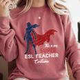 This Is My Super ESL Teacher Costume Lazy Halloween Comfort Colors Sweatshirt Crimson This Is My Super ESL Teacher Costume Lazy Halloween Comfort Colors Sweatshirt Crimson
