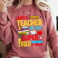 Super Teacher By Day Super Tired By Night Superhero Teacher Comfort Colors Sweatshirt Crimson Super Teacher By Day Super Tired By Night Superhero Teacher Comfort Colors Sweatshirt Crimson