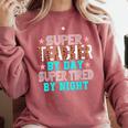 Super Teacher By Day Super Tired By Night Superhero Teacher Men Women Comfort Colors Sweatshirt Crimson