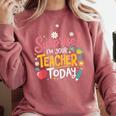 Surprise I'm Your Teacher Today Comfort Colors Sweatshirt Crimson