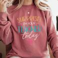 Surprise I'm Your Teacher Today Women Substitute Teacher Comfort Colors Sweatshirt Crimson Surprise I'm Your Teacher Today Women Substitute Teacher Comfort Colors Sweatshirt Crimson