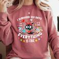 I Survived 100 Days Of School Teacher Kids Cat Lover Comfort Colors Sweatshirt Crimson I Survived 100 Days Of School Teacher Kids Cat Lover Comfort Colors Sweatshirt Crimson