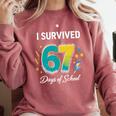 I Survived 67 Days Of School Teachers Students Meme Comfort Colors Sweatshirt Crimson I Survived 67 Days Of School Teachers Students Meme Comfort Colors Sweatshirt Crimson