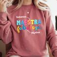 Sustantivo Maestra Fabulosa Adjetivo Spanish Teacher Comfort Colors Sweatshirt Crimson