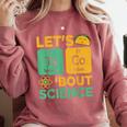 Lets Tacos Bout Science Teacher Chemistry Physics Comfort Colors Sweatshirt Crimson