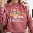 I Came I Taught I Made a Difference Proud Retired Teacher Comfort Colors Sweatshirt Crimson