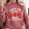 I Teach The Cutest Apples In The Orchard Cute Fall Teacher Comfort Colors Sweatshirt Crimson I Teach The Cutest Apples In The Orchard Cute Fall Teacher Comfort Colors Sweatshirt Crimson