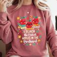 I Teach The Cutest Apples In The Orchard Cute Fall Teacher Comfort Colors Sweatshirt Crimson I Teach The Cutest Apples In The Orchard Cute Fall Teacher Comfort Colors Sweatshirt Crimson