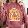I Teach The Cutest Bees In The Beehive Teachers Day Comfort Colors Sweatshirt Crimson I Teach The Cutest Bees In The Beehive Teachers Day Comfort Colors Sweatshirt Crimson