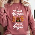 I Teach The Cutest Pre-K Pilgrims Thanksgiving Teacher Item Comfort Colors Sweatshirt Crimson I Teach The Cutest Pre-K Pilgrims Thanksgiving Teacher Item Comfort Colors Sweatshirt Crimson
